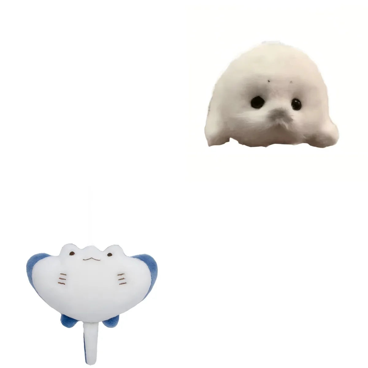 Fashion Accessory White Little Seal Blue Devil RayKeychain Marine Life Car Key Accessories Animal Doll Seal Toy Pendant