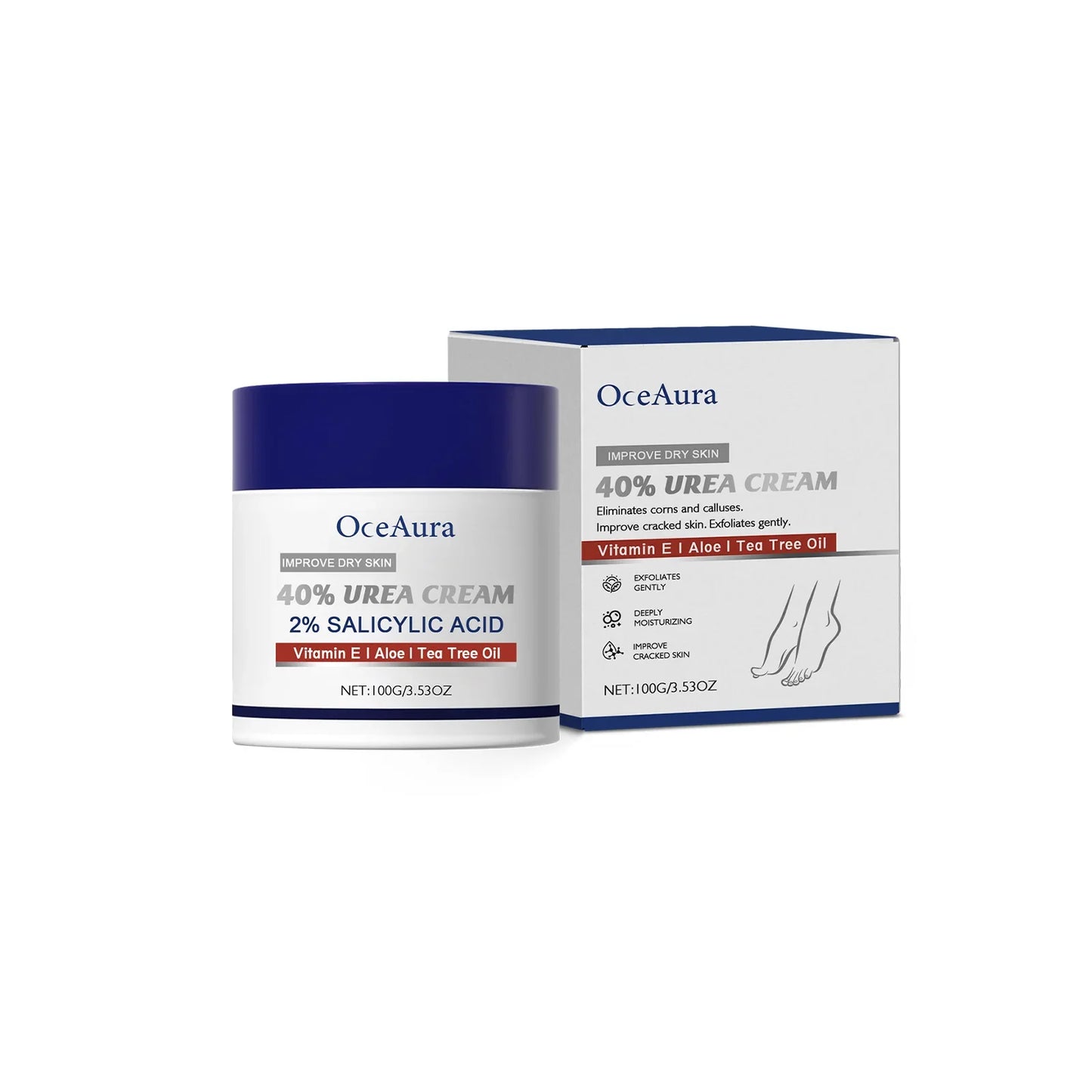40% Urea Foot Cream Softening Dry Cracked Heels Deep Moisturizing Improve Roughness Remove Callus Exfoliation Foot Care Cream