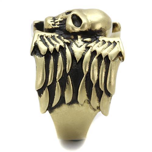 TK2445 - IP Antique Copper Stainless Steel Ring with Epoxy in Jet