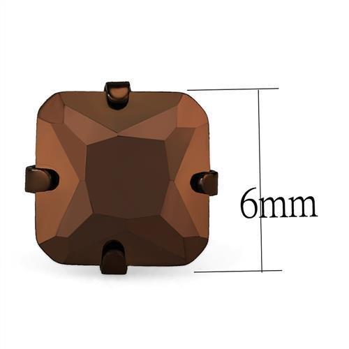 TK2584 - Two Tone IP Light Brown (IP Light coffee) Stainless Steel Earrings with AAA Grade CZ in Light Coffee