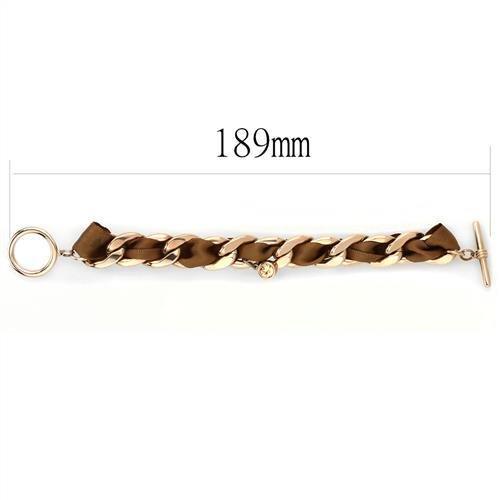 TK3066 - IP Rose Gold(Ion Plating) Stainless Steel Bracelet with Top Grade Crystal in Light Peach