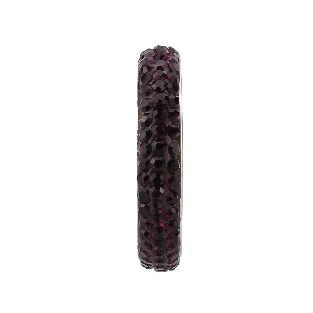 TK3837 - High polished (no plating) Stainless Steel Ring with Top Grade Crystal in Amethyst(204)