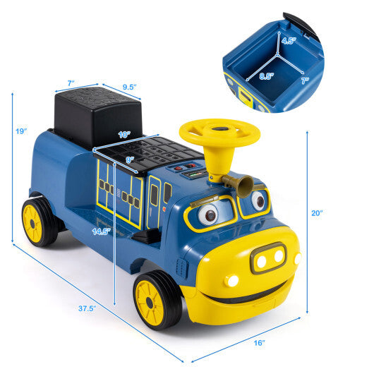 12V 2-Seater Kids Ride on Train with Height Adjustable Seat and Music Licensed Chuggington-Red
