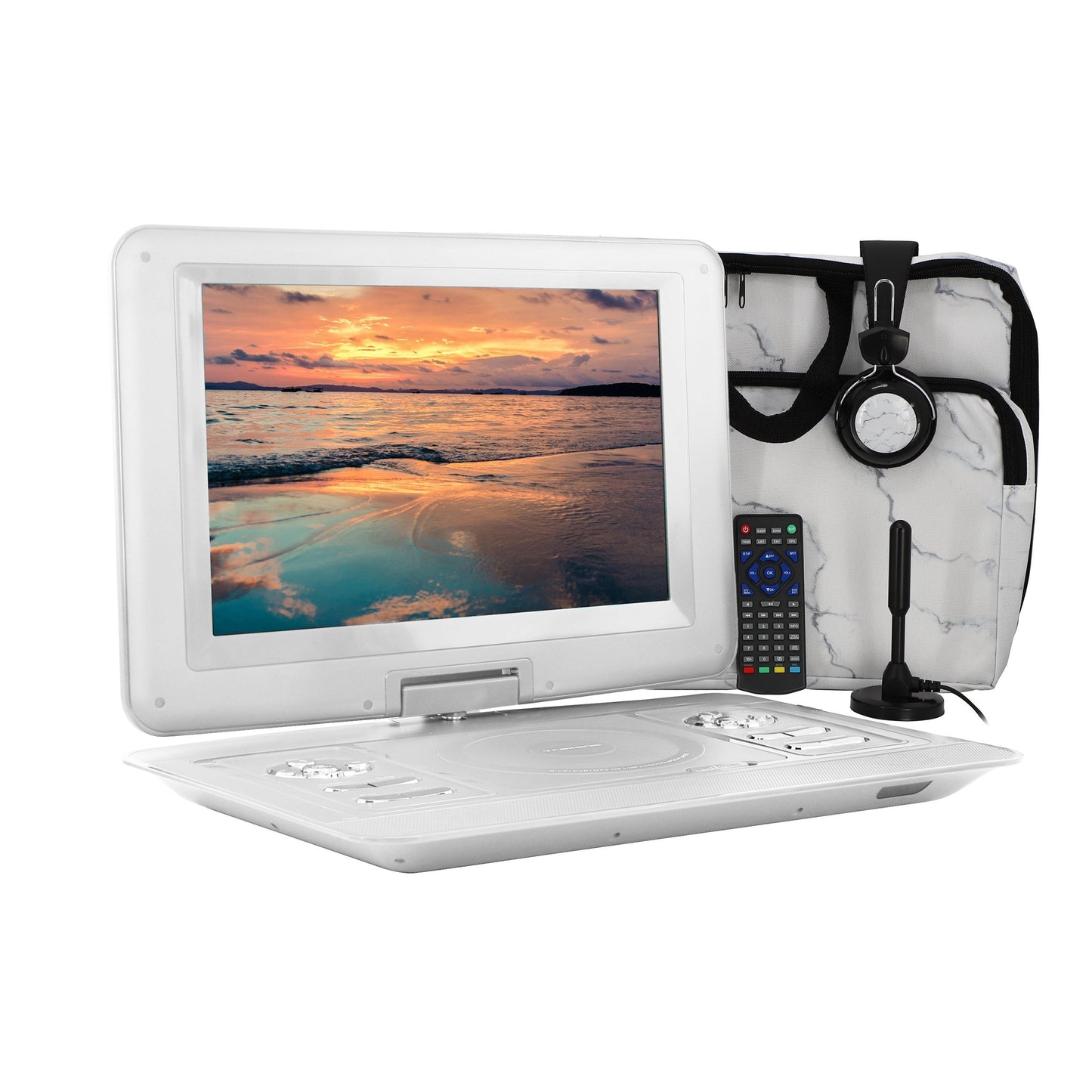 Trexonic 14.1 Inch Portable TV+DVD Player with Swivel TFT-LCD Screen and USB,SD,AV,HDMI Inputs
