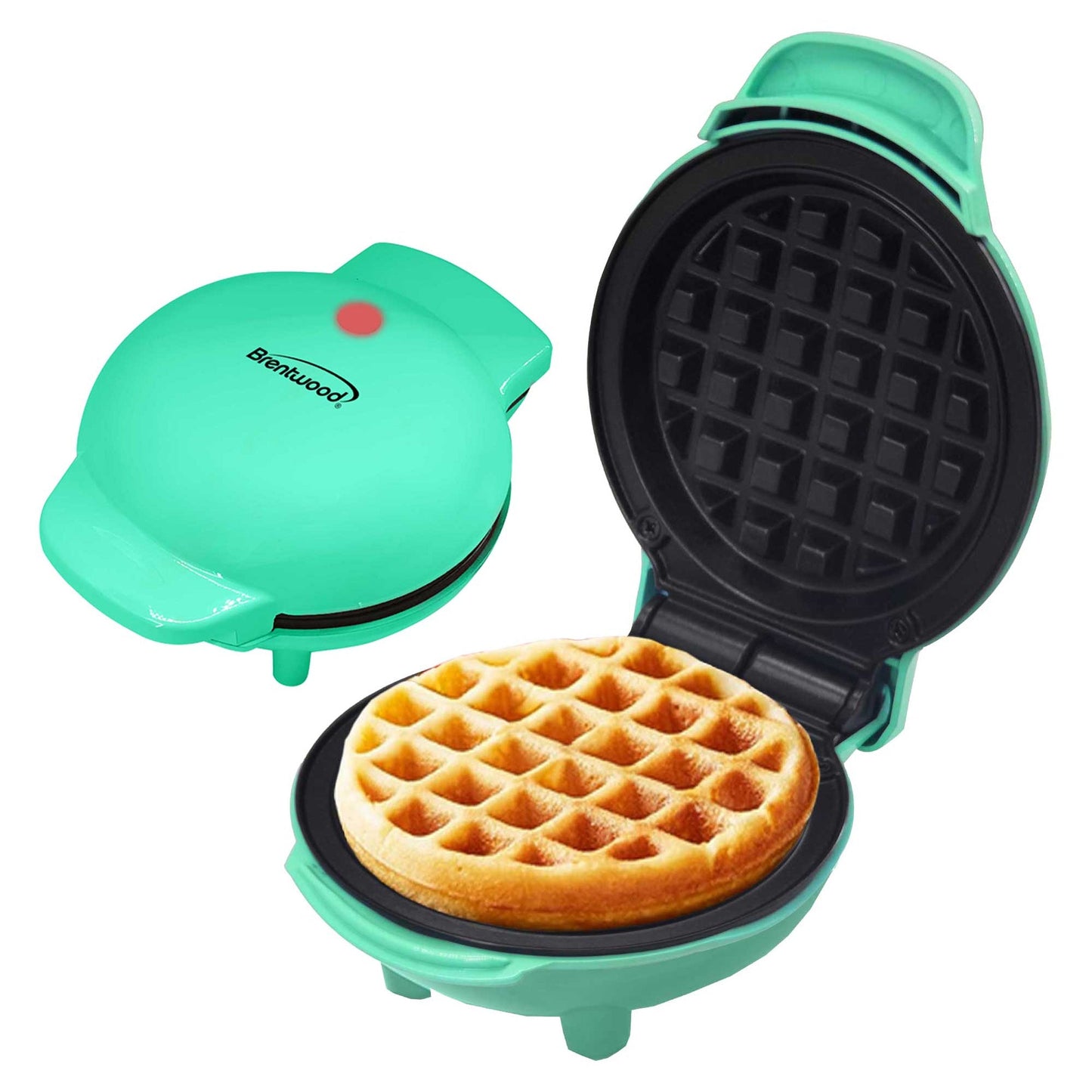 Brentwood Non-Stick 5 Inch Multi-Use Mini Waffles Maker in Blue