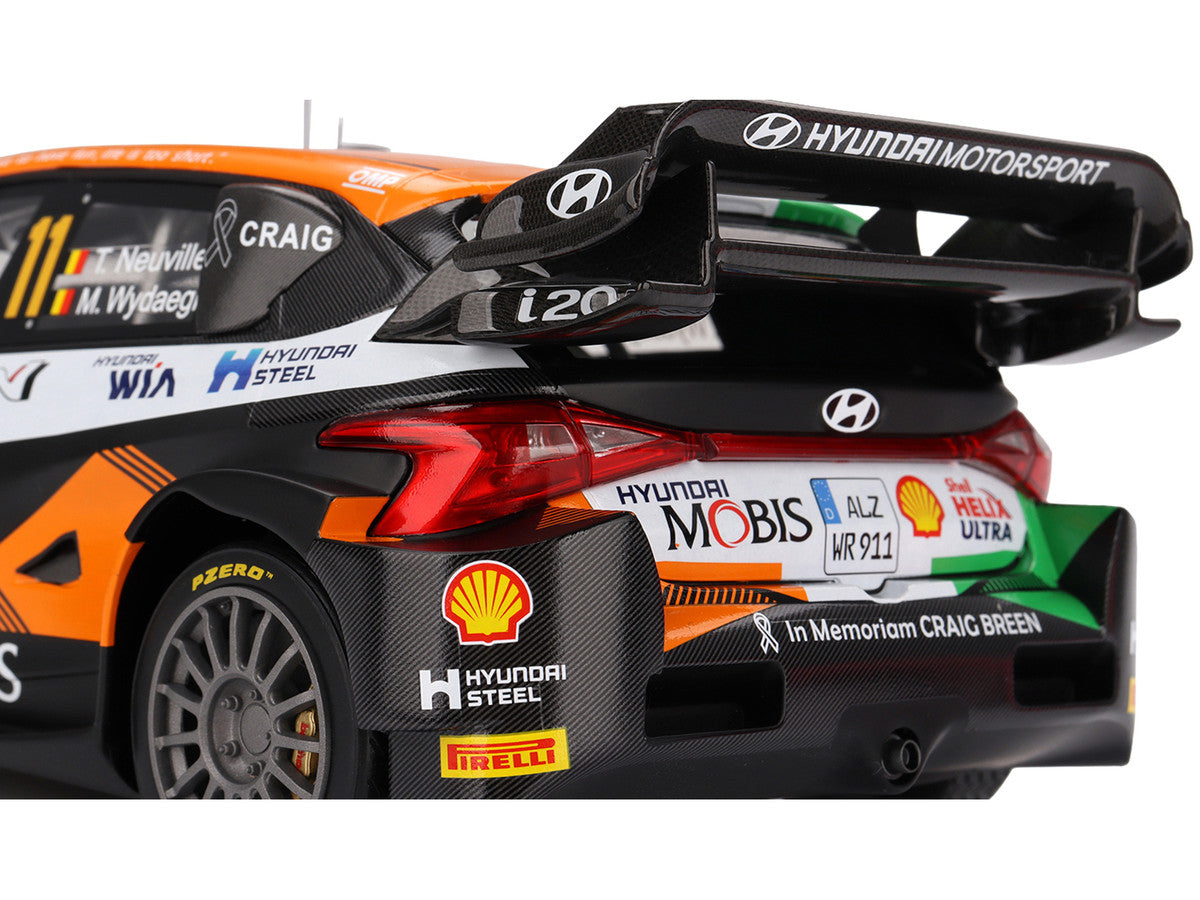 Hyundai i20 N Rally1 Hybrid #11 Thierry Neuville - Martijn Wydaeghe "Hyundai Shell Mobis WRT" Winner "Rally Croatia Power Stage" (2023) 1/18 Model Car by Top Speed