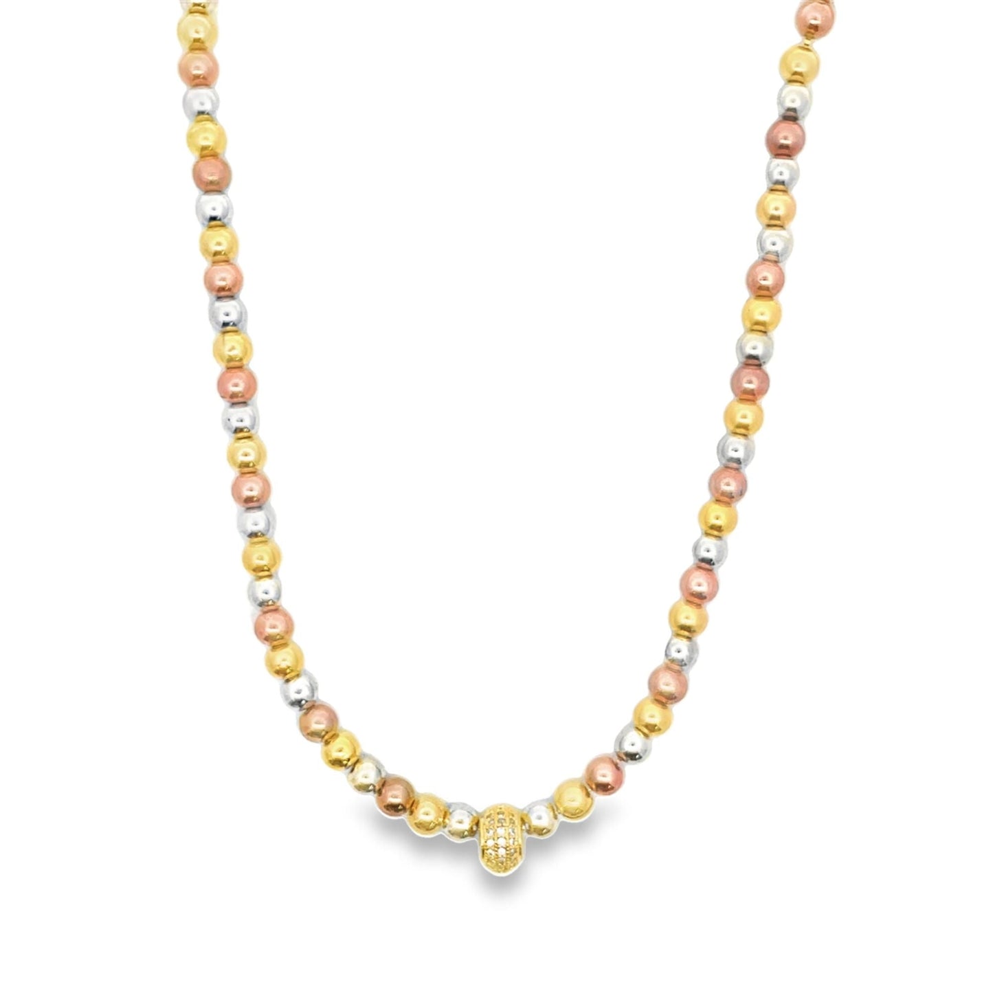 3 Toned Beaded Necklace (F247)