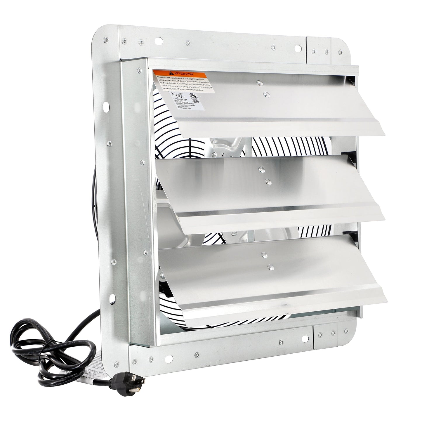 Via Air 14 Inch Shutter Exhaust Fan with Power Cord