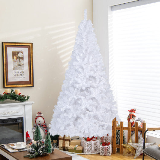 Costway 7Ft Artificial PVC Christmas Tree Stand Indoor Outdoor White