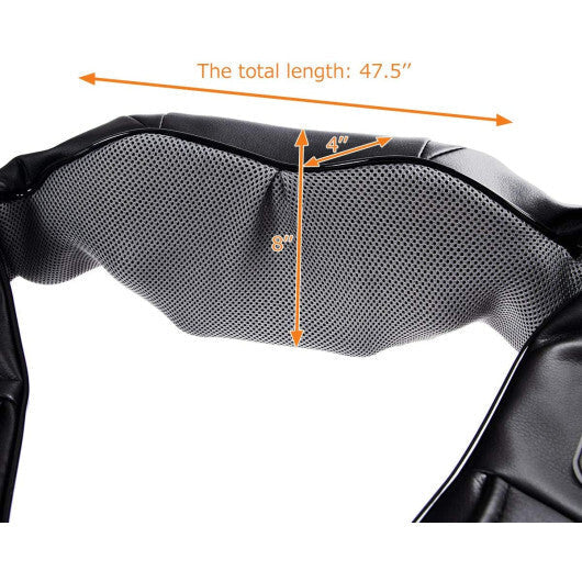 Costway Shiatsu Back and Neck Massager Kneading Shoulder Massage Pillow with Heat Straps