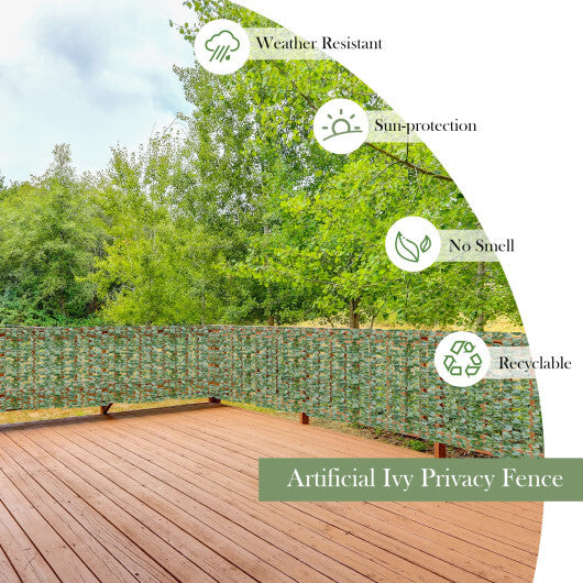 Costway Faux Ivy Leaf Decorative Privacy Fence 59 x 118 Inch