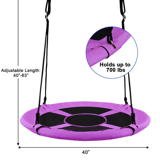 Costway 40" Flying Saucer Tree Swing Indoor Outdoor Play Set Swing for Kids Purple