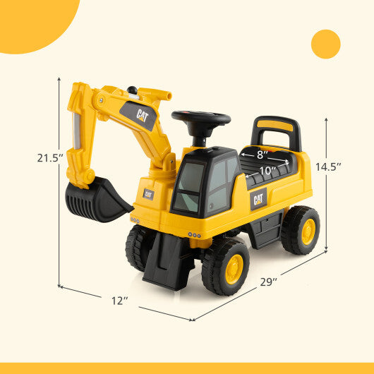Costway Licensed Caterpillar Kids Ride-On Digger Yellow