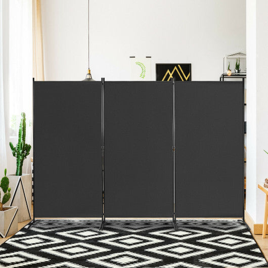 Costway 3-Panel Room Divider Folding Privacy Partition Screen for Office Room-Black