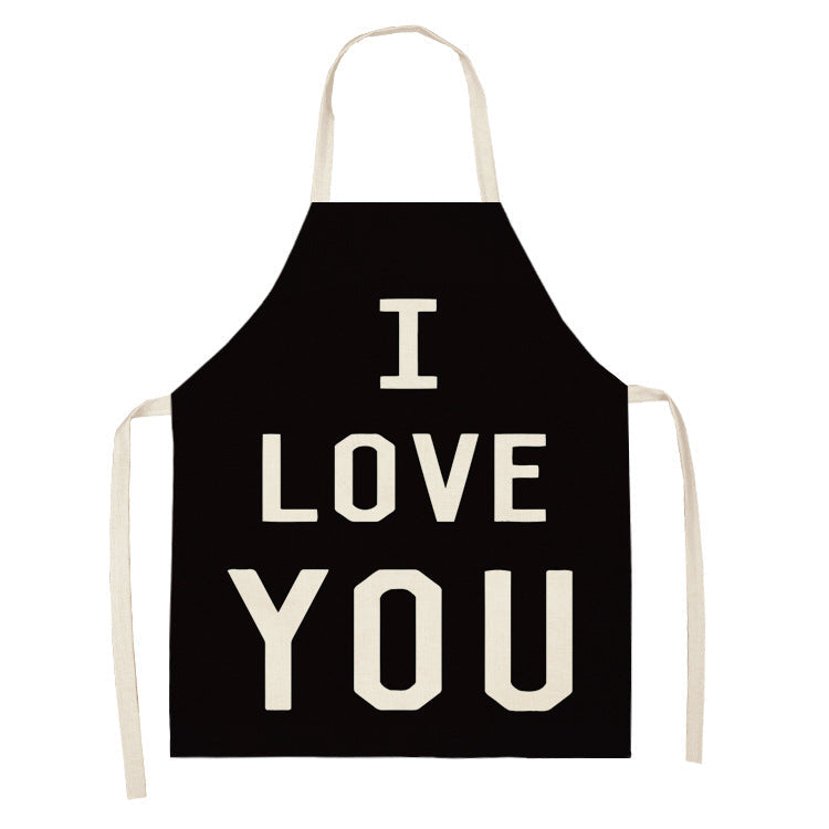 Letter Linen Apron Kitchen Stain-resistant Sleeveless Coverall
