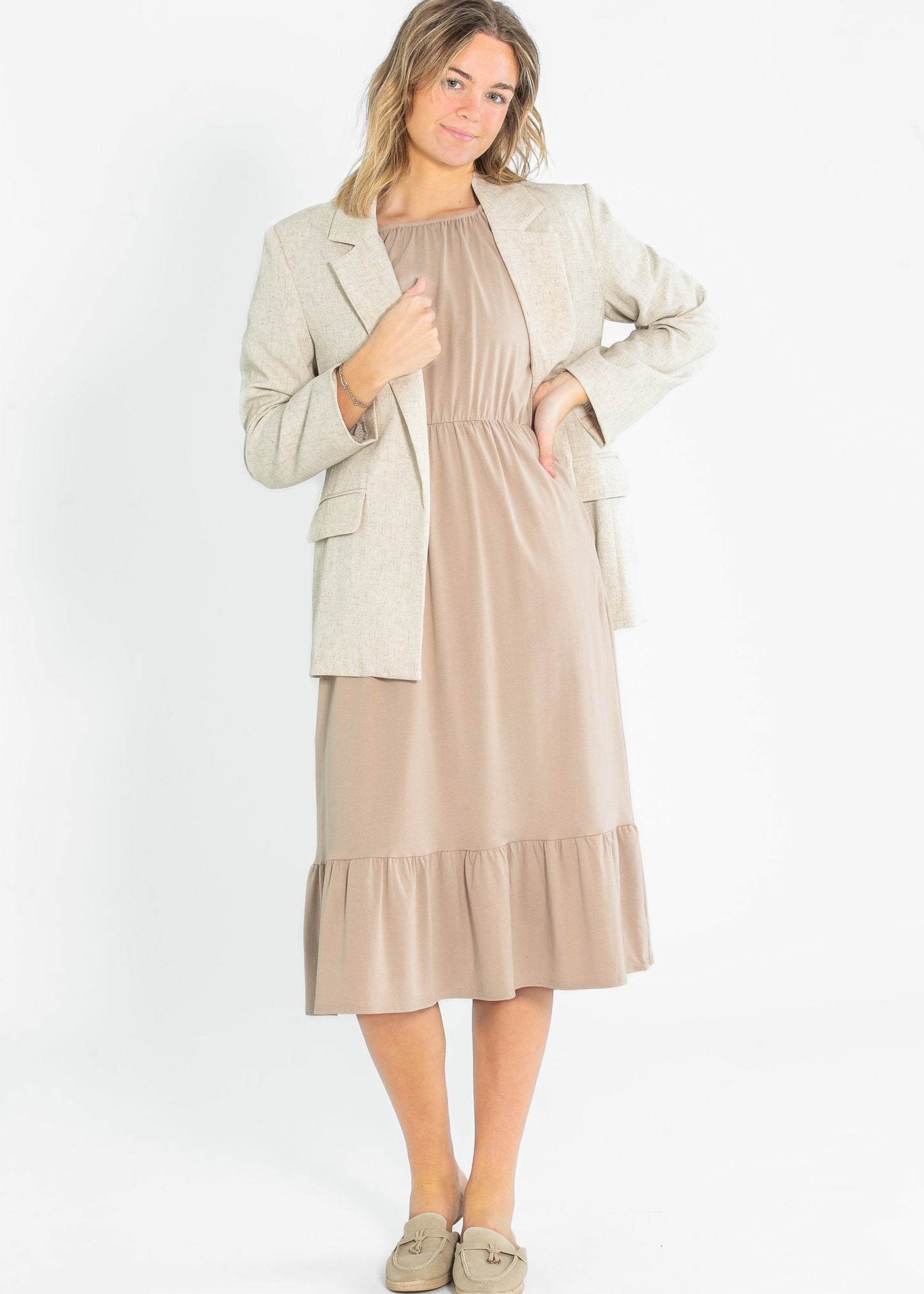 Amy Puff Sleeve Midi Dress
