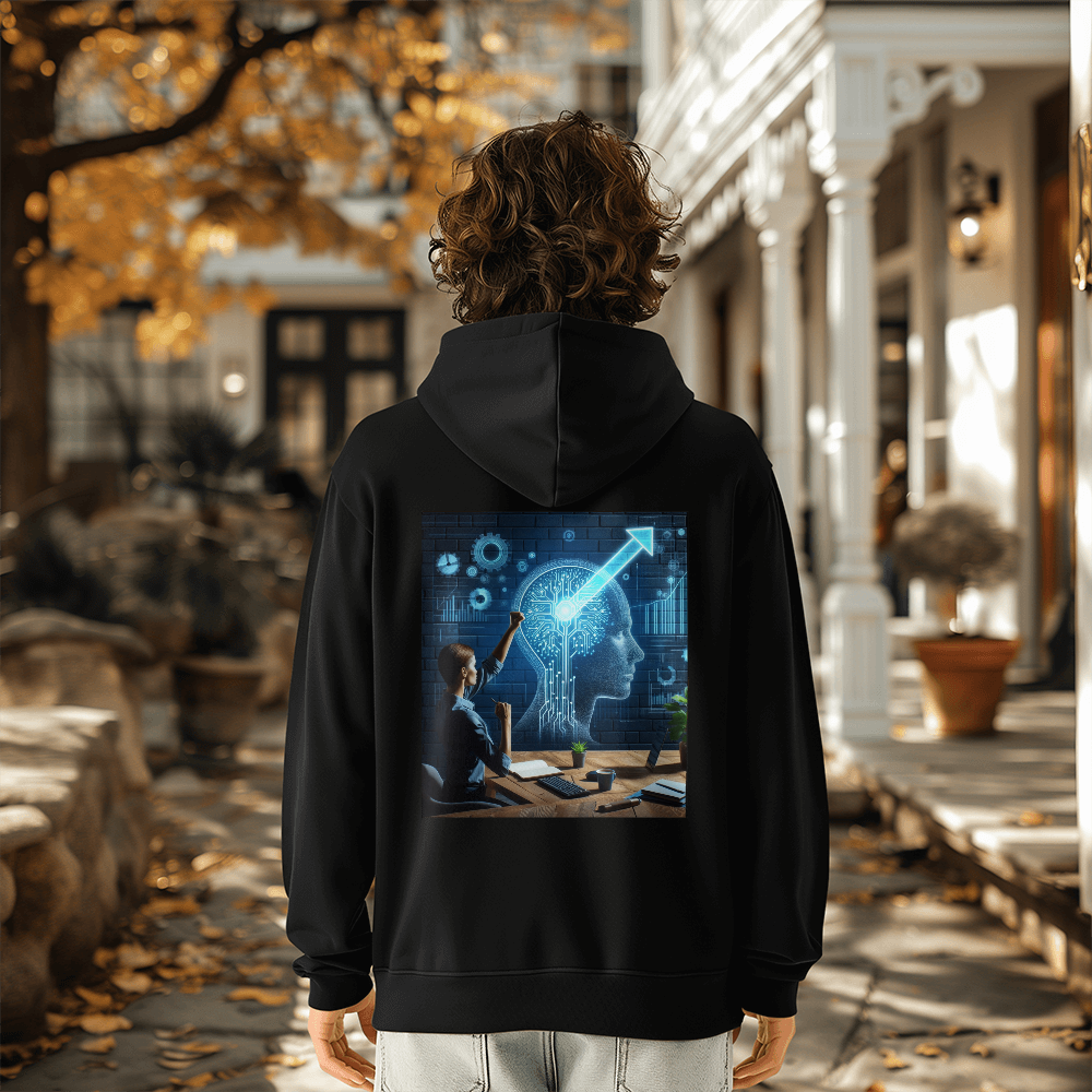 Customized Pullover Hoodie Sweatshirt AI Women's Mind Power - Back Print-On-Demand