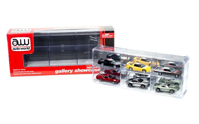 6 Car Interlocking Collectible Display Show Case for 1/64 Scale Model Cars by Auto World
