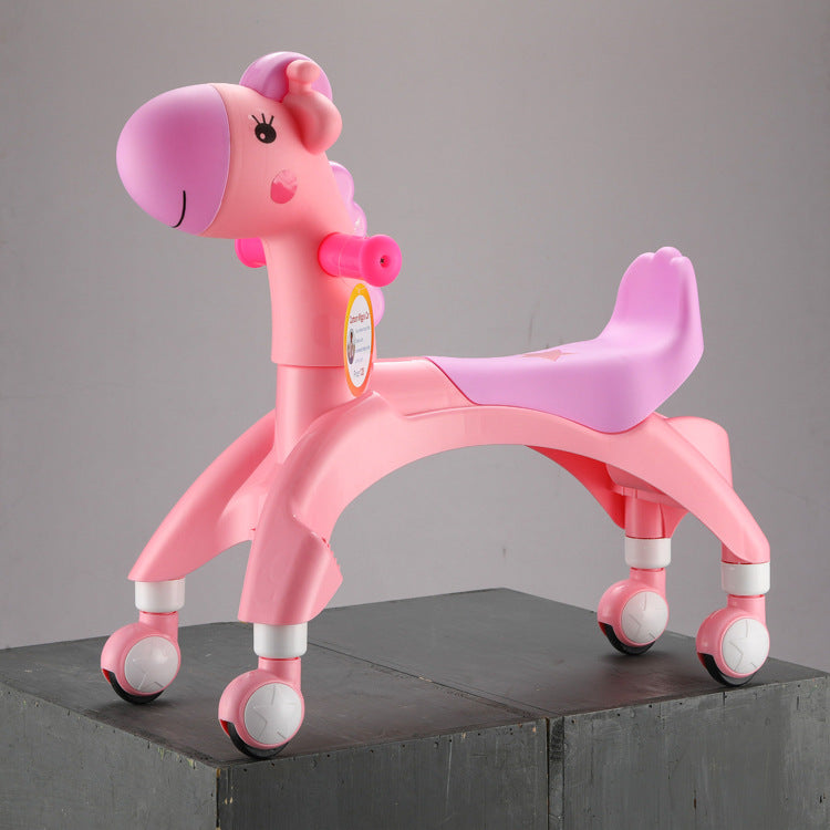 Silent Wheel Musical Walker, Cartoon Ride-On Toy