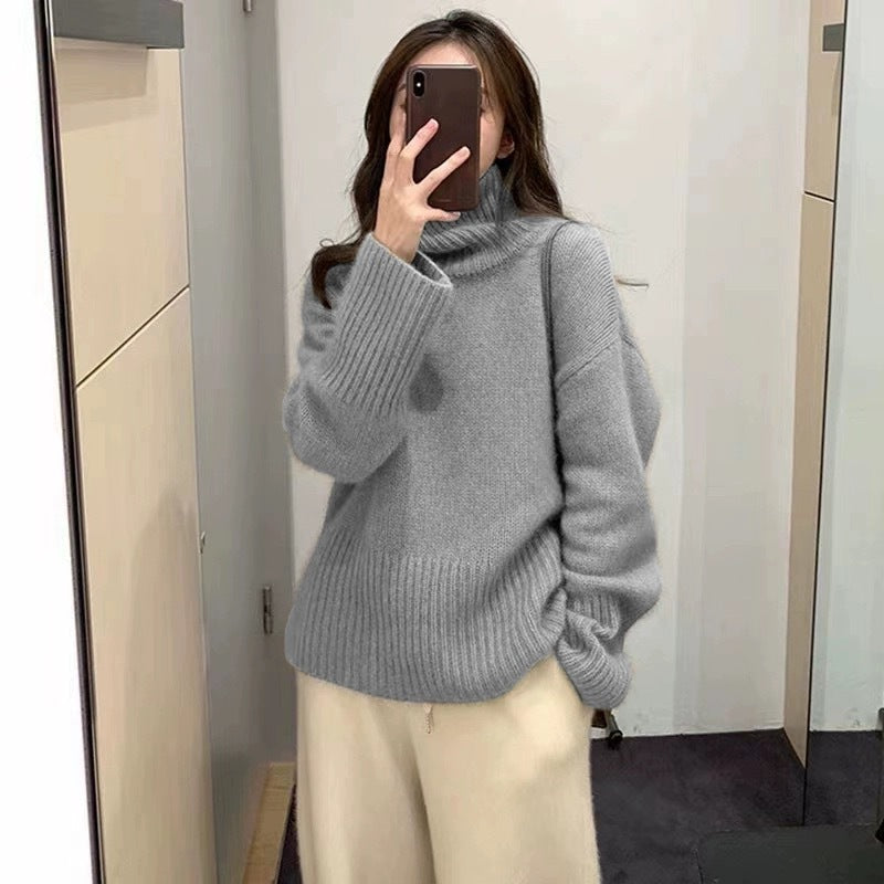 New High Neck Thick Sweater Women