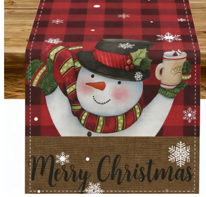 Christmasthemed Snowman Table MatFestive Christmas Table Decor