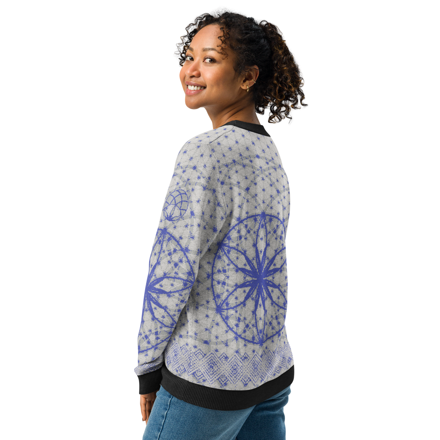 Blue Prima Mystica | Knitted Crew Neck Sweater (Knit-On-Demand)