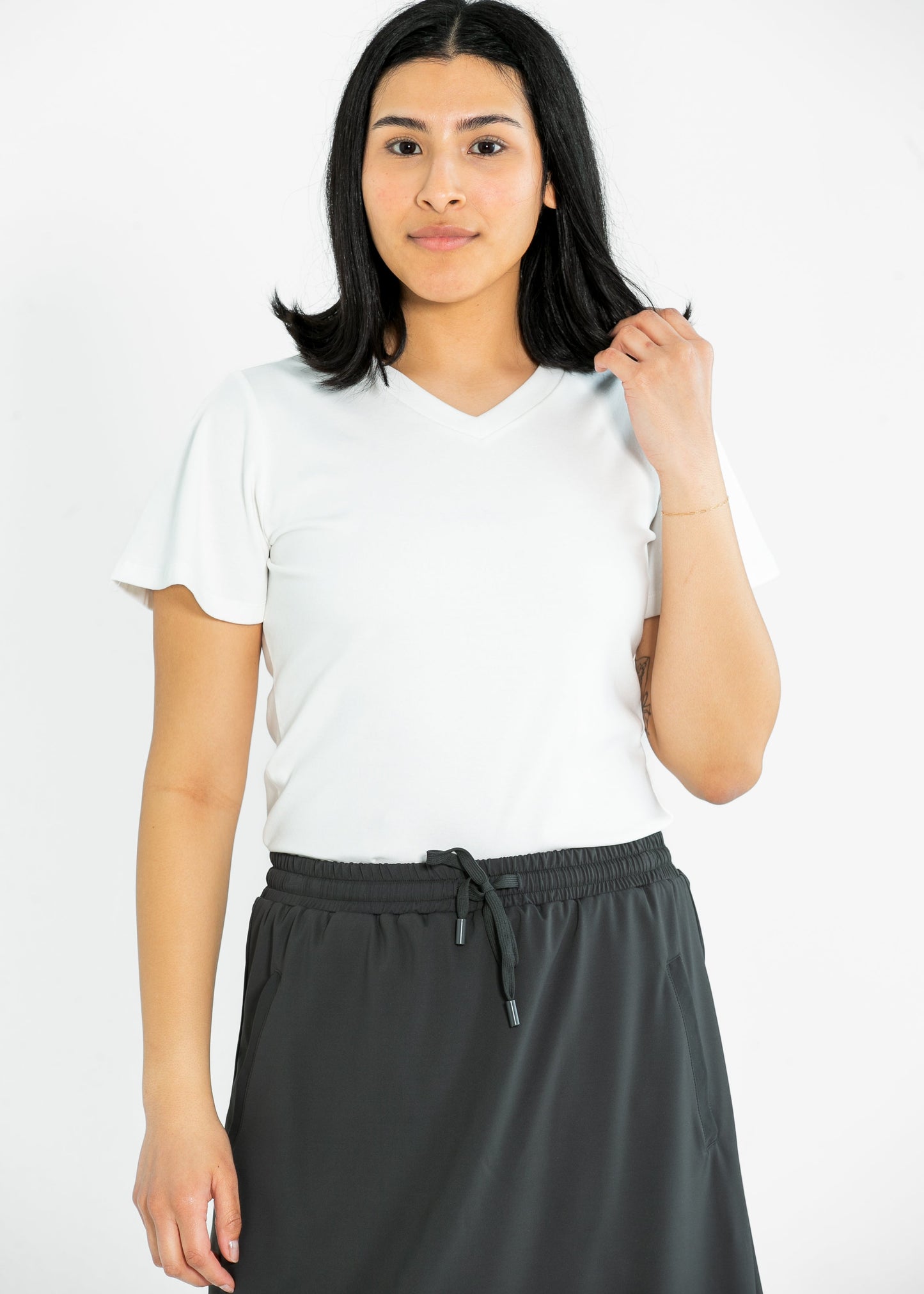 Essential V-neck Flutter Sleeve Top