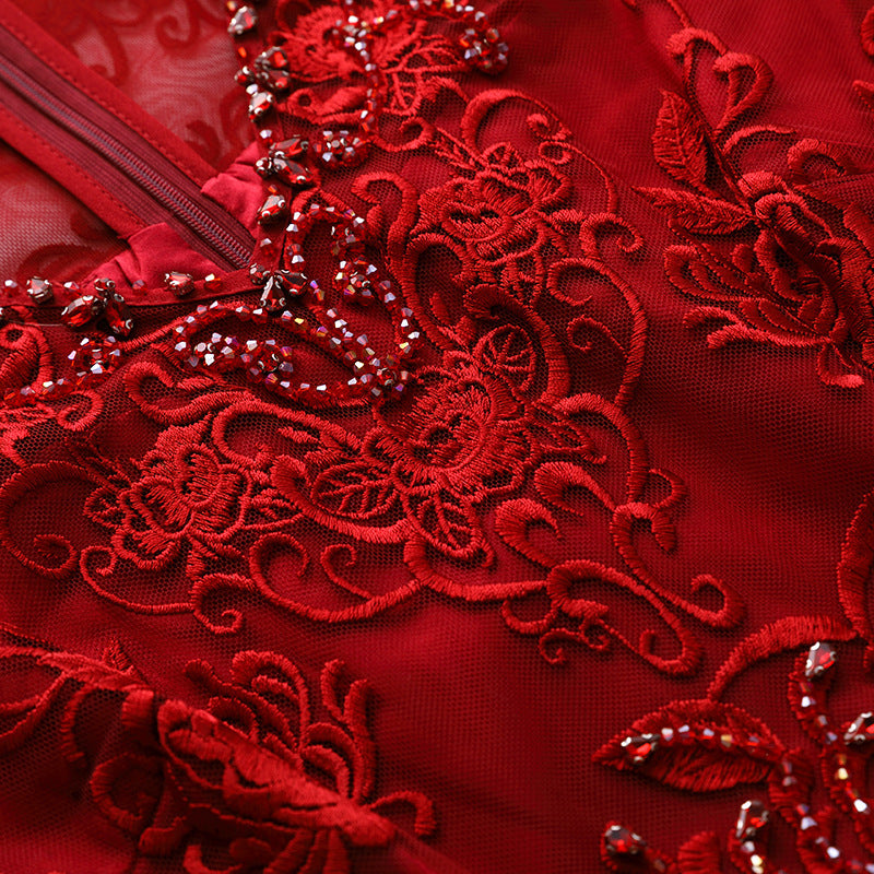 Beaded Embroidered Long Dress Skirt