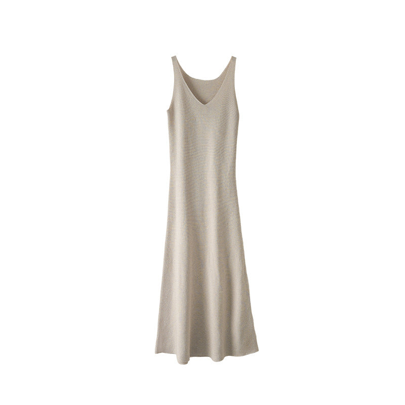 Sleeveless Knitted Vest Dress For Women