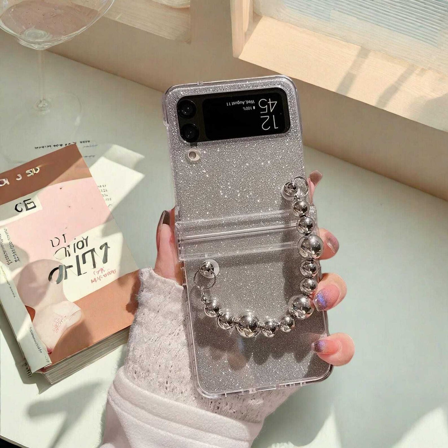 Glitter Bracelet case for Samsung Galaxy Z Flip 3 4 5 6 Case with Hard Protective Hinge Cover with Secure Grip for Z Flip Phones
