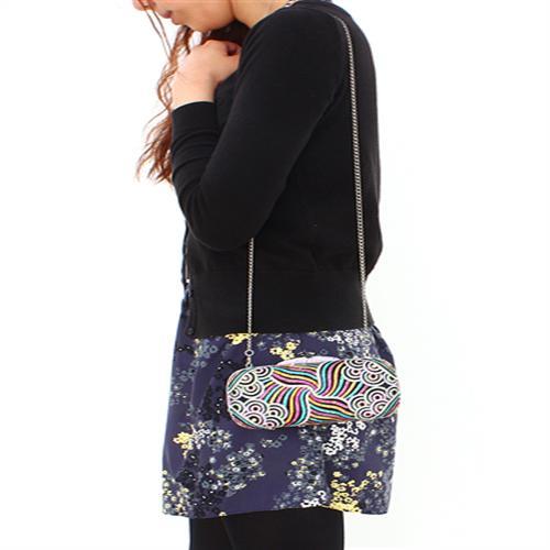 LO2365 - Imitation Rhodium White Metal Clutch with Top Grade Crystal in Multi Color