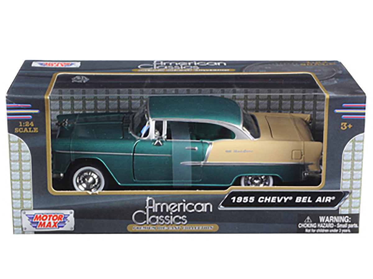 1955 Chevrolet Bel Air Green 1/24 Diecast Model Car by Motormax