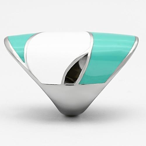 TK808 - High polished (no plating) Stainless Steel Ring with Epoxy in Multi Color