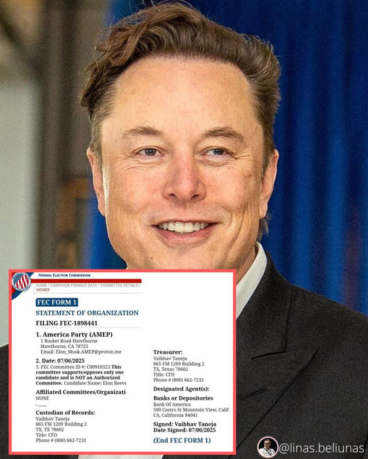 Official Launch "America Party" (AMEP) July 7, 2025!