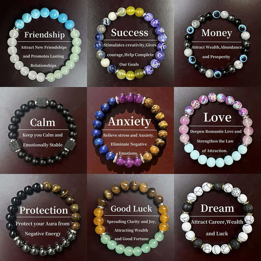 Crystal Tiger Eye Colored Beaded Bracelet