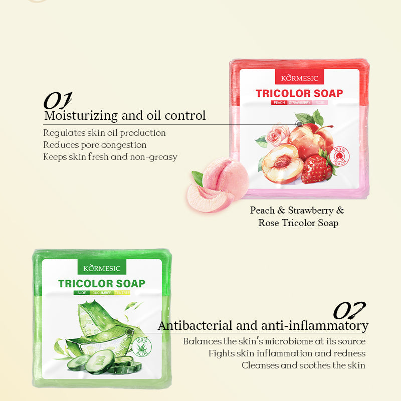 KORMESIC Aloe Vera & Cucumber & Tea Tree Tri-colour Soap FT 120g