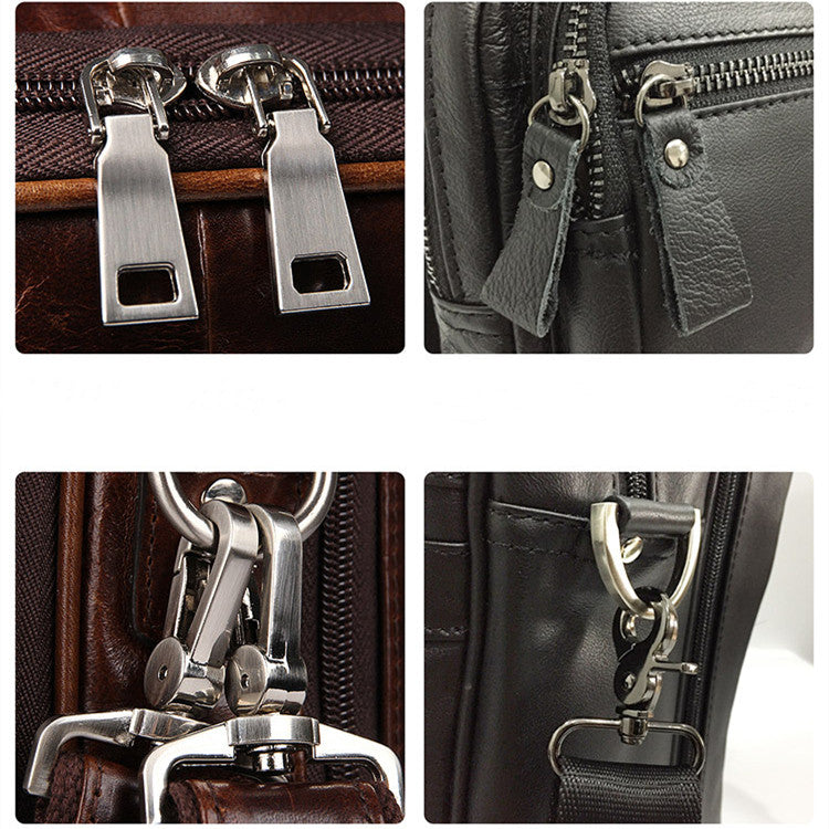 Men's Large Capacity Leather Handbag Computer Briefcase