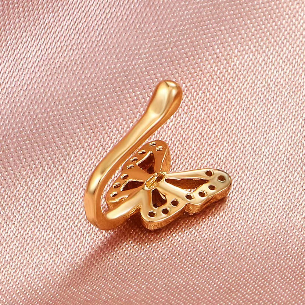 U-Shaped Butterfly Nose Ring