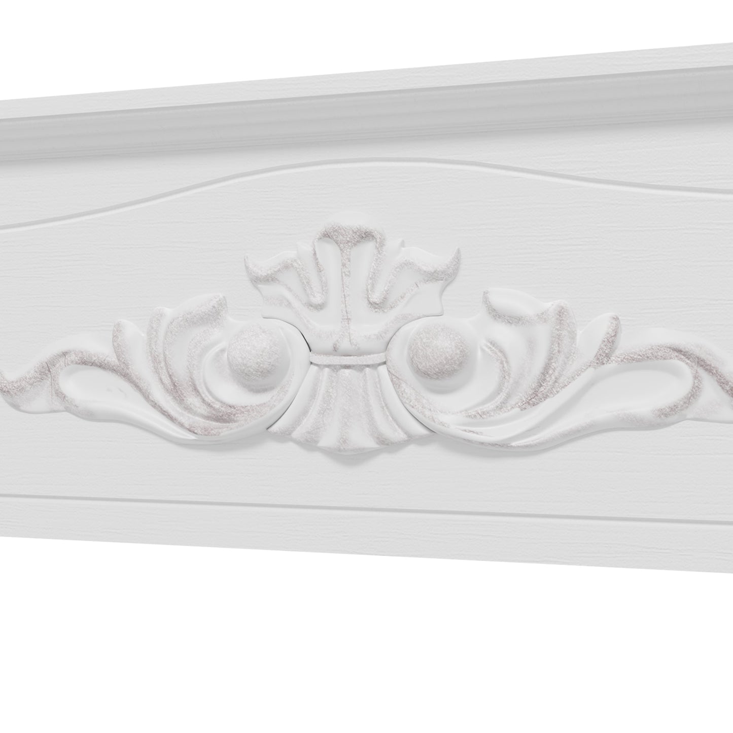 Freestanding Fireplace Surround, Modern Fireplace Mantel with Leg for Electric Fireplaces, 44.7" W x 40" H, White