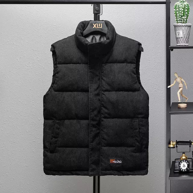 Men's Thick Corduroy Vest - Warm & Breathable Striped Jacket