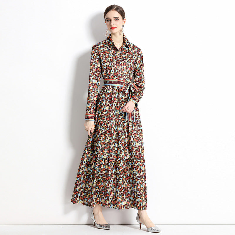 Slim-fit Positioning Printing Dress Women