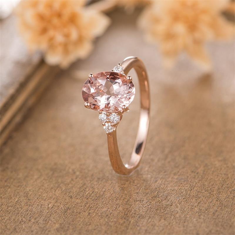Oval Zircon Ring Female European And American