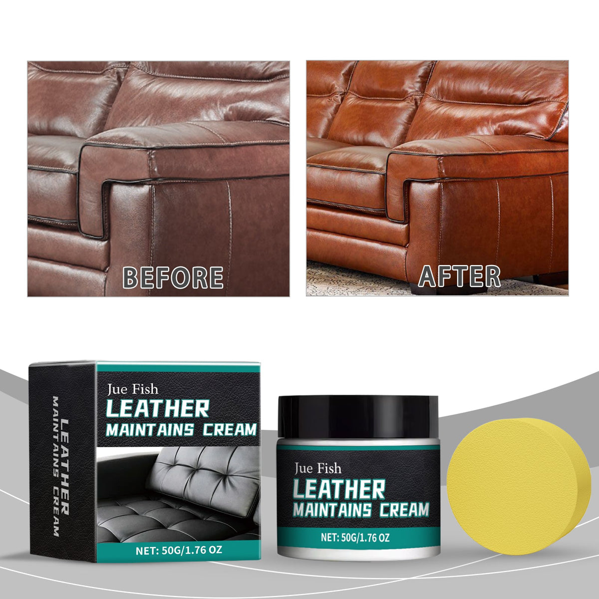 Leather Care Cream 50g Bottle-1 Sponge1box