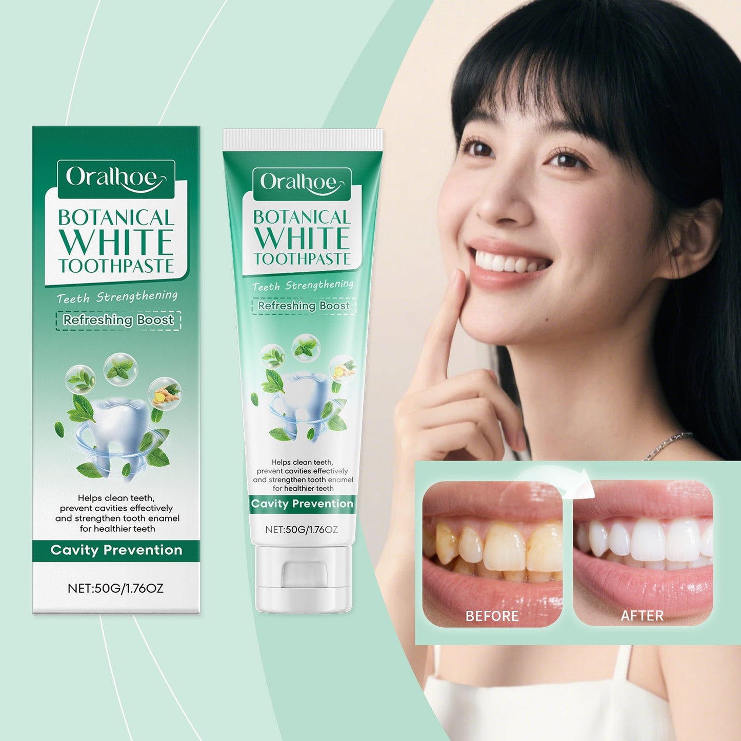 Plant Whitening Toothpaste 50g-box