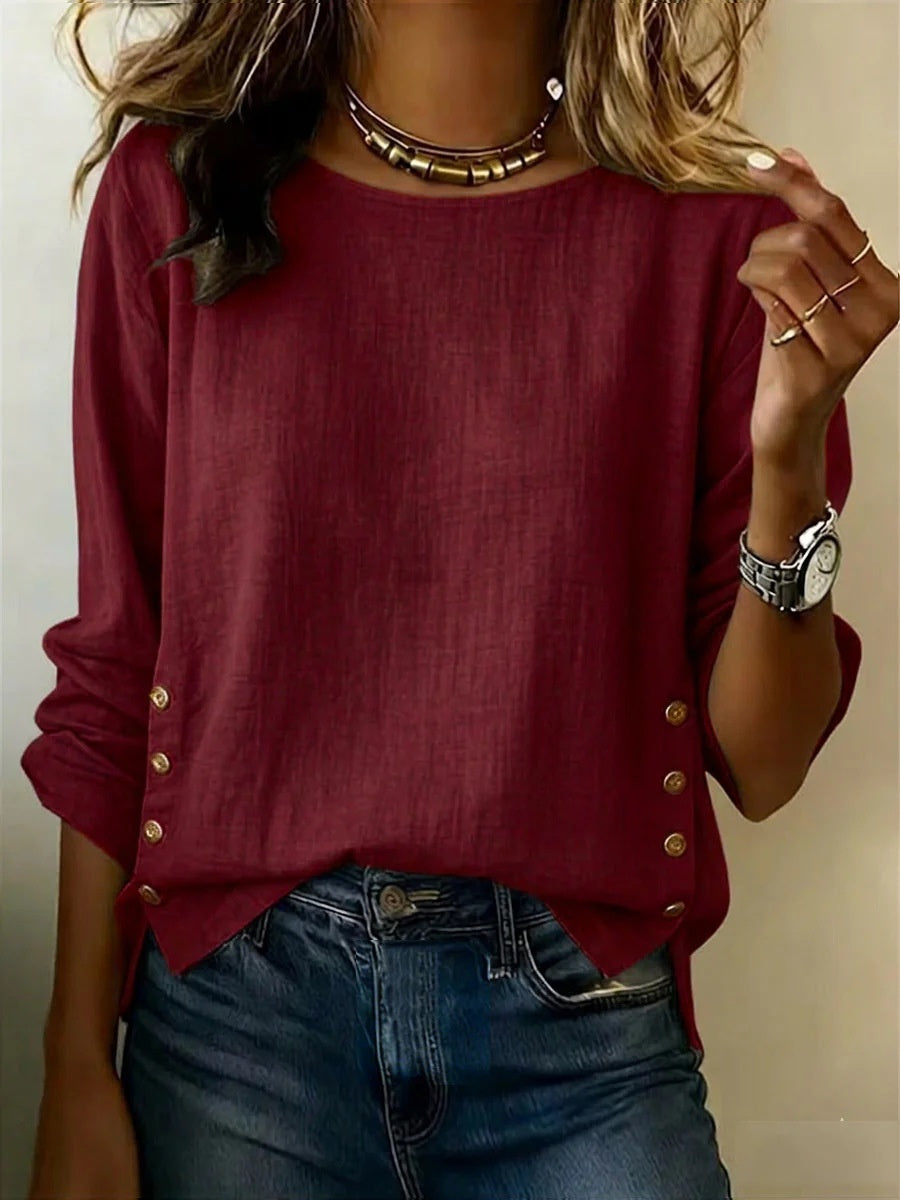 Casual Short Sleeve T-Shirt Solid Color Round Neck Pullover Tops For Women Clothing