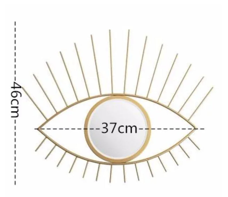 Wall Decor Eye-shaped Hanging Mirror Eyelash Embellishment