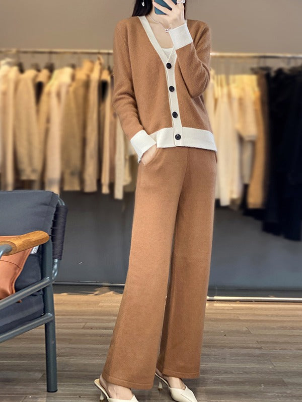 Casual Knitted Wool Two-piece Women's Clothing Loose