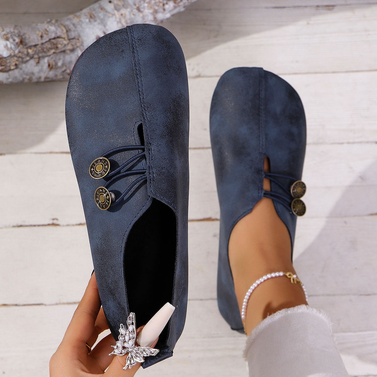 Ins Square Toe Slip-on Sandals Summer Fashion Soft Flat Shoes For Women