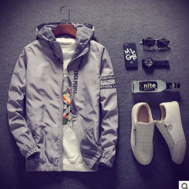 Men's Lettered Hooded Jacket