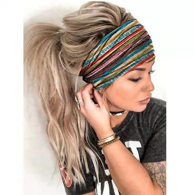 Summer Women's Yoga Headscarf Wide Hair Band